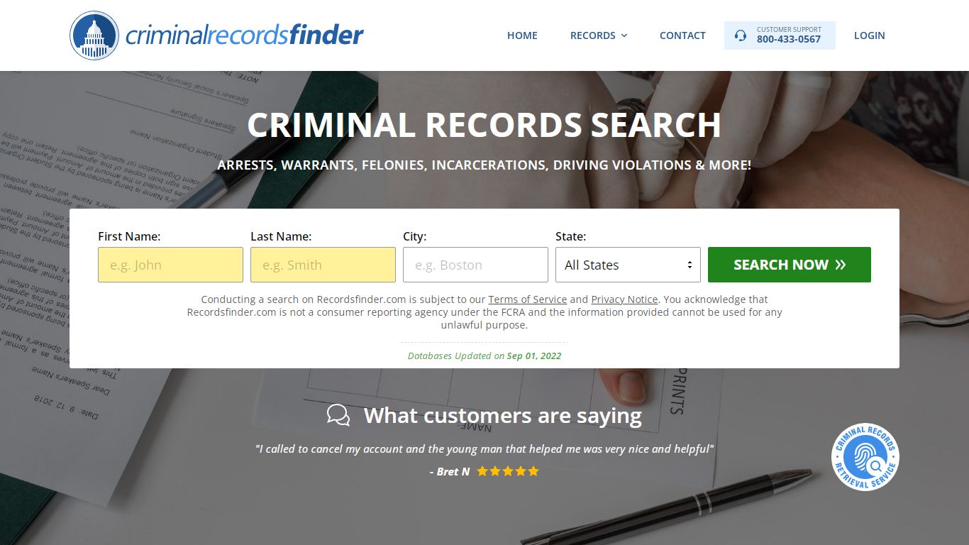 Criminal Records Search - Recordsfinder.com